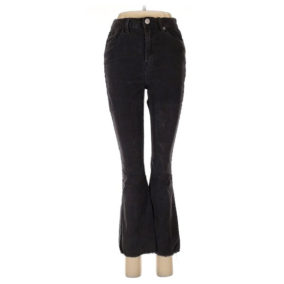 Urban Outfitters BDG High Rise Corduroy Cropped Flare Jeans | Black | Size 28 - Picture 1 of 11